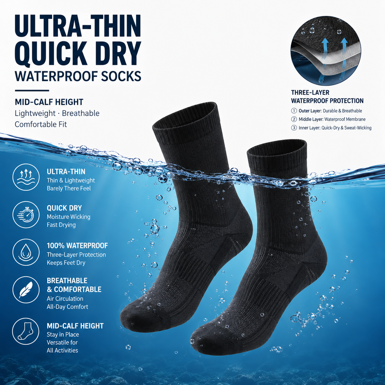Ultra-Thin Fast-Dry Socks